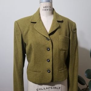 Vintage Chartreuse Felted Wool Jacket